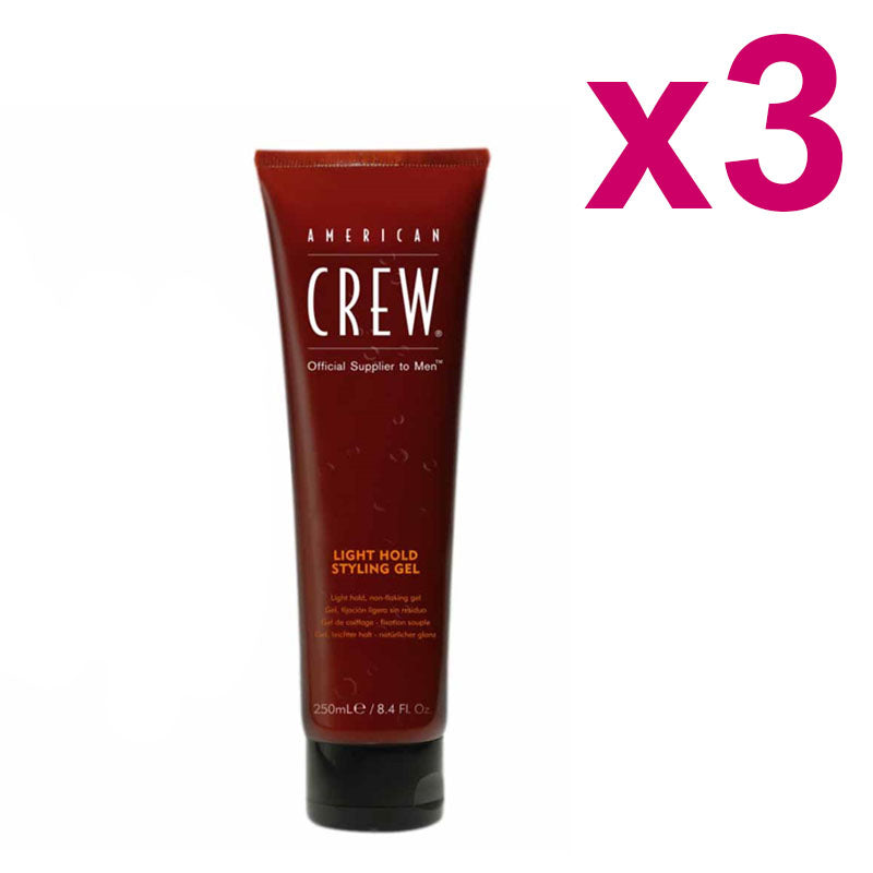 AMERICAN CREW Kit Light Hold Styling Gel 250ml 3 Pezzi