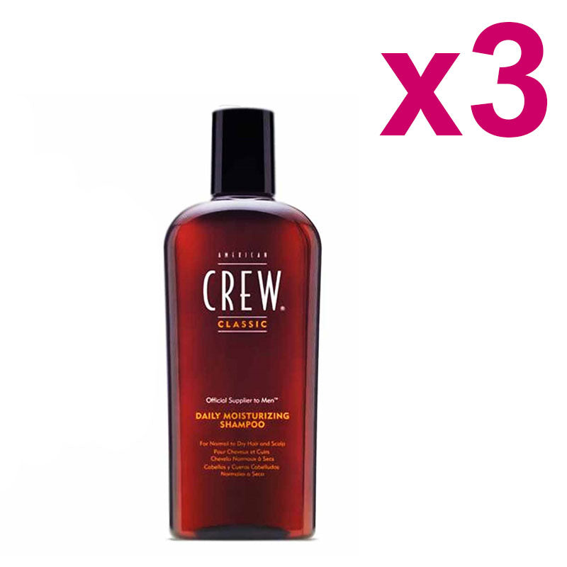 AMERICAN CREW Kit Daily Moisturizing Shampoo 250ml 3 Pezzi