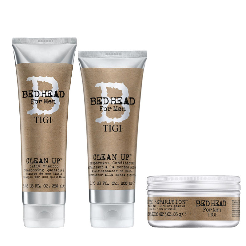TIGI Kit Bed Head Clean Up Shampoo 250ml + Balsamo 200ml + Matte Separation 85gr