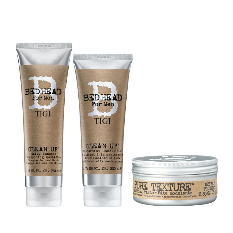 TIGI Kit Bed Head Clean Up Shampoo 250ml + Balsamo 200ml + Pure Texture 85gr