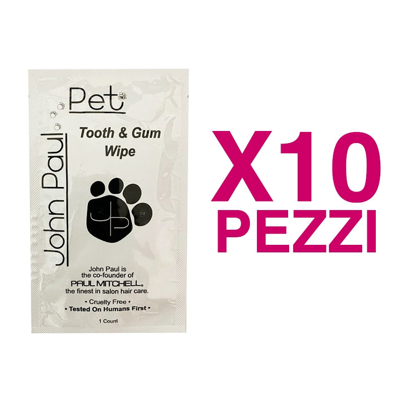 JOHN PAUL PET Tooth & Gum Wipe Salvietta Denti e Gengive 10 Pezzi
