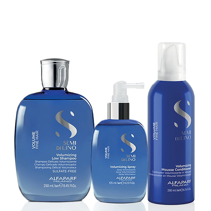 ALFAPARF MILANO Kit Semi Di Lino Volumizing Low Shampoo 250ml + Balsamo 200ml + Spray 125ml
