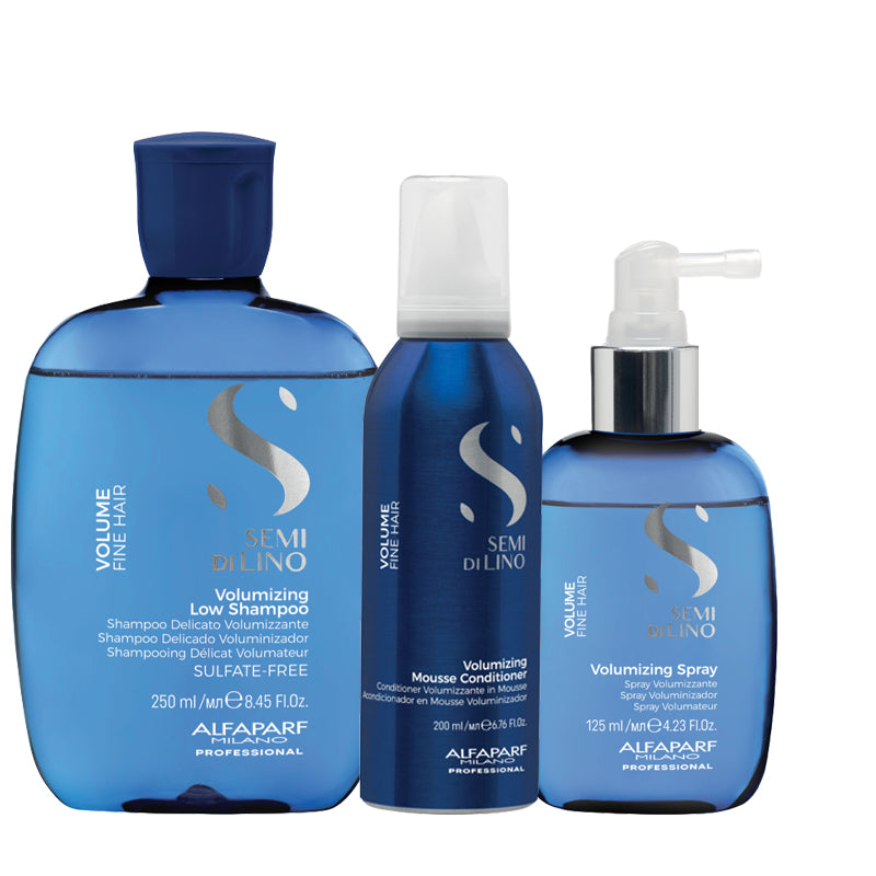 ALFAPARF MILANO Kit Semi Di Lino Volumizing Low Shampoo 250ml + Balsamo 200ml + Spray 125ml