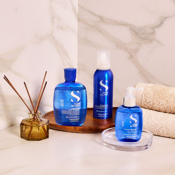ALFAPARF MILANO Kit Semi Di Lino Volumizing Low Shampoo 250ml + Balsamo 200ml + Spray 125ml