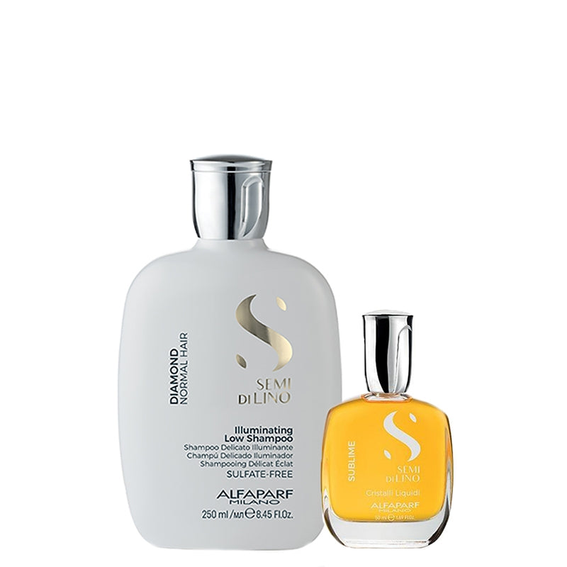 ALFAPARF MILANO Kit Semi Di Lino Illuminating Low Shampoo 250ml + Cristalli 30ml