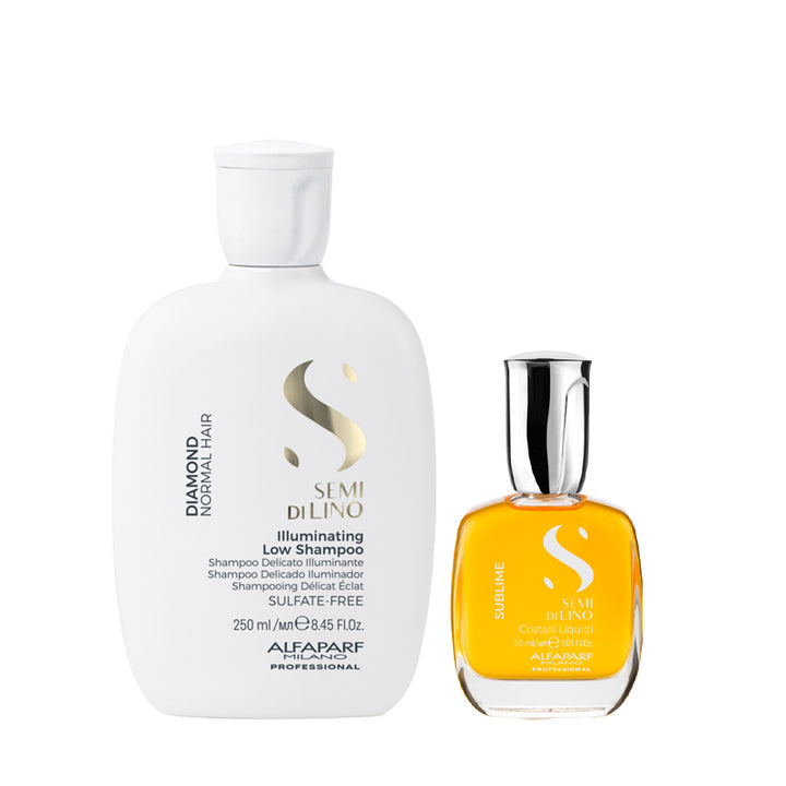 ALFAPARF MILANO Kit Semi Di Lino Illuminating Low Shampoo 250ml + Cristalli Liquidi 30ml