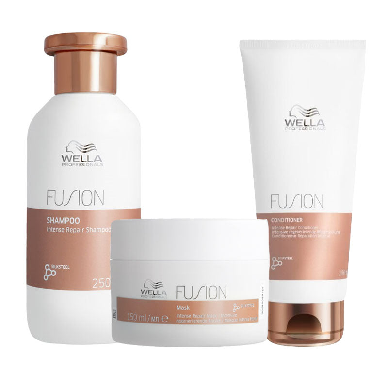WELLA Kit Fusion Intense Repair Shampoo 250ml + Mask 150ml+  Conditioner 200ml
