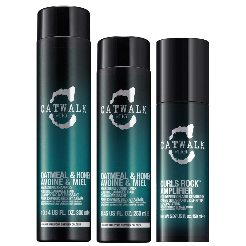 TIGI Kit Catwalk Oatmeal & Honey Shampoo + Balsamo + Curls Rock 150ml
