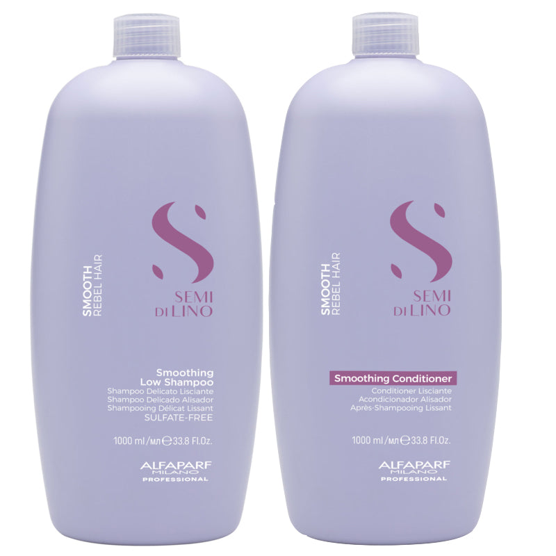 ALFAPARF MILANO Kit Semi Di Lino Smoothing Low Shampoo 1000ml + Conditioner 1000ml